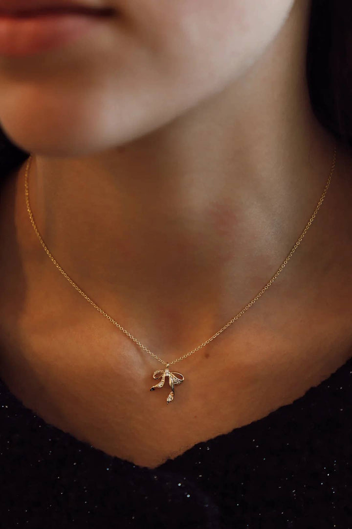 CZ Bow Necklace | Katie Waltman Jewelry