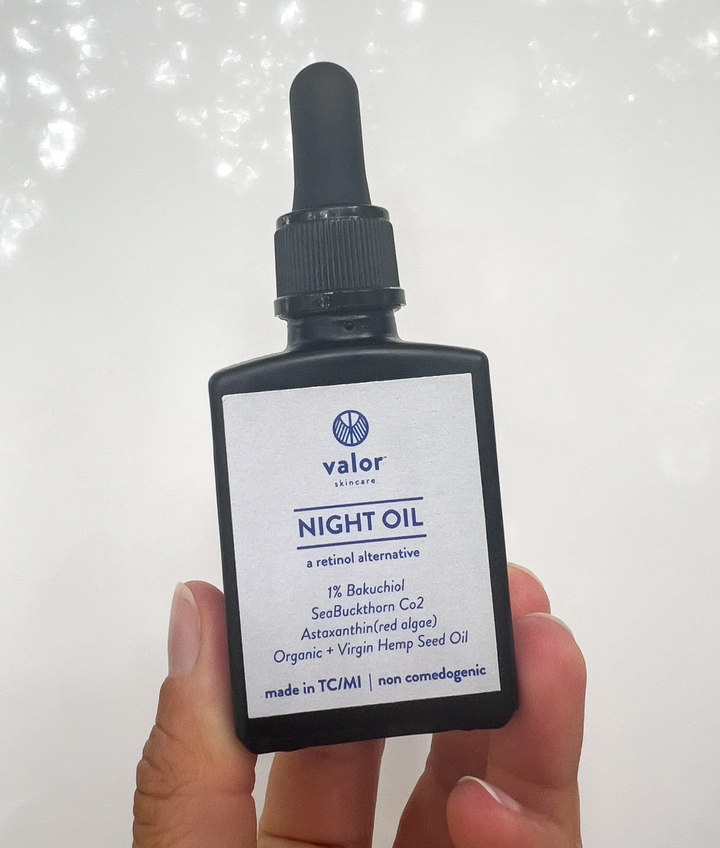 Night Oil, Retinol Alternative | Valor Skincare, Made in Traverse City