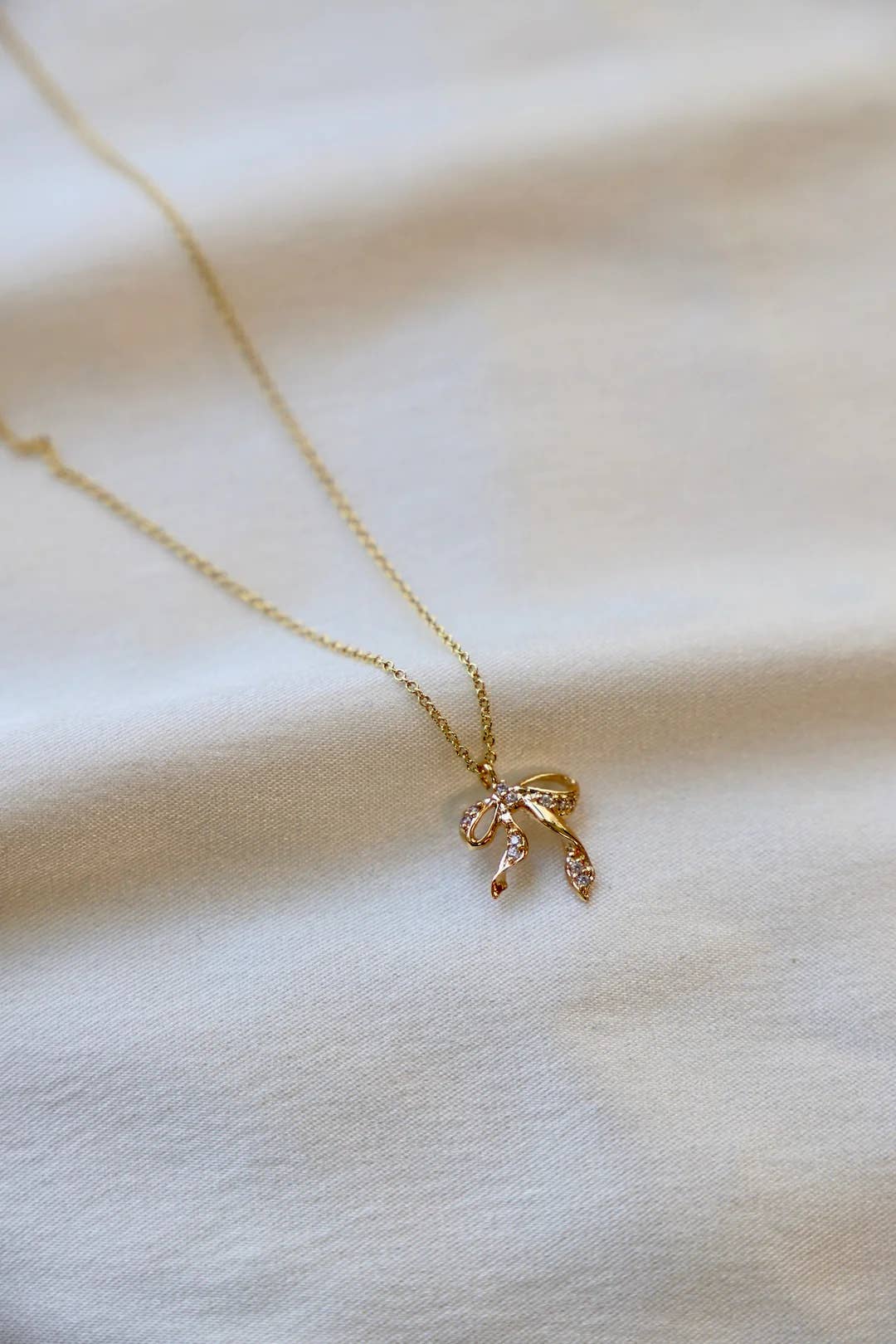 CZ Bow Necklace | Katie Waltman Jewelry