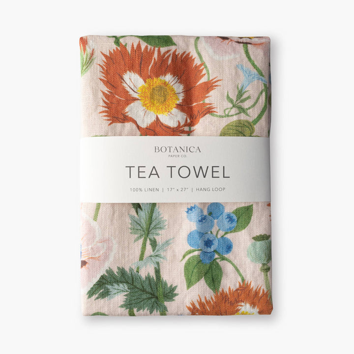 Poppies Linen Tea Towel | Botanica Paper Co.