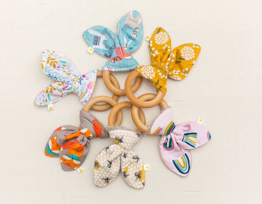 Wildflower on Yellow Crinkle Teether | Port & Starbird