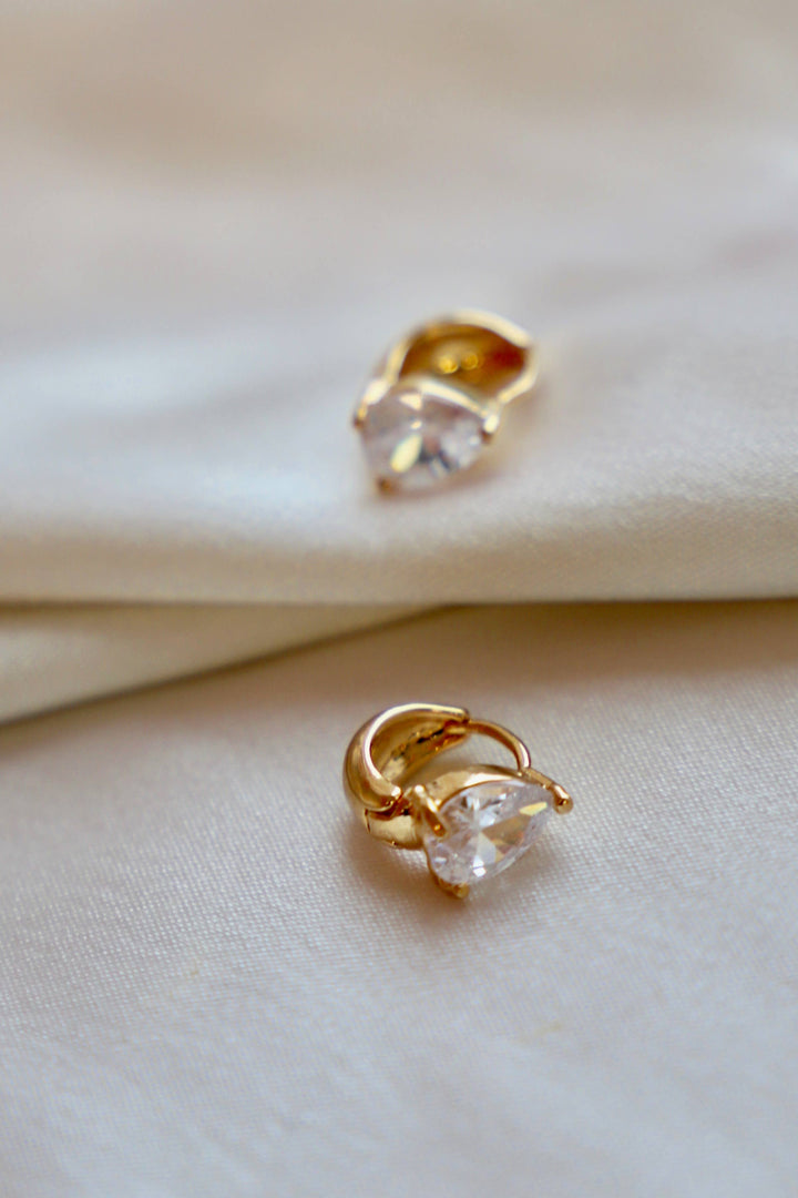 Crystal Teardrop Huggies | Katie Waltman Jewelry