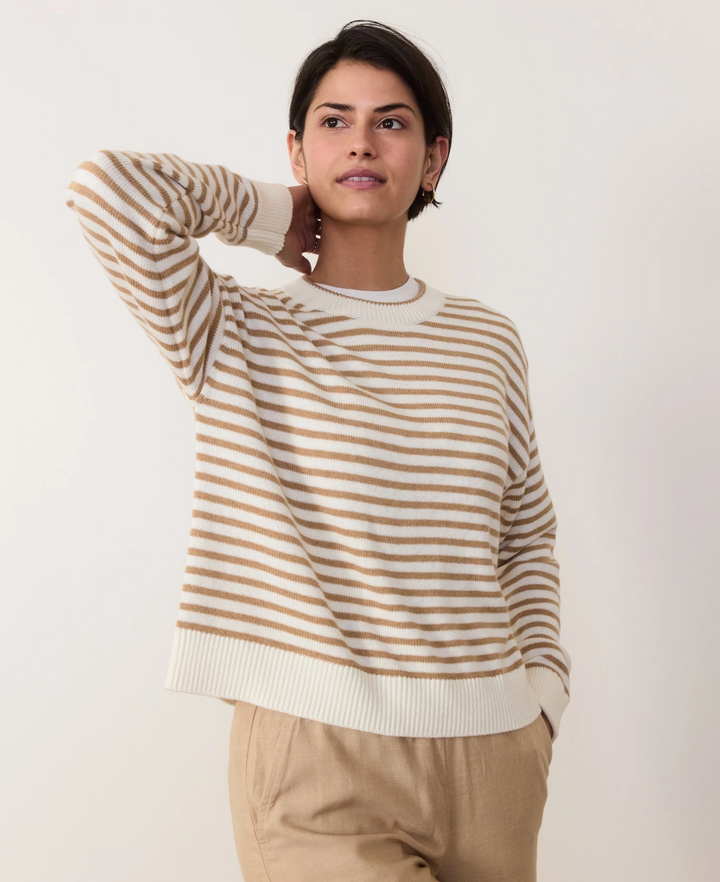 Suki Crewneck Sweater in Oak Stripe | Marine Layer