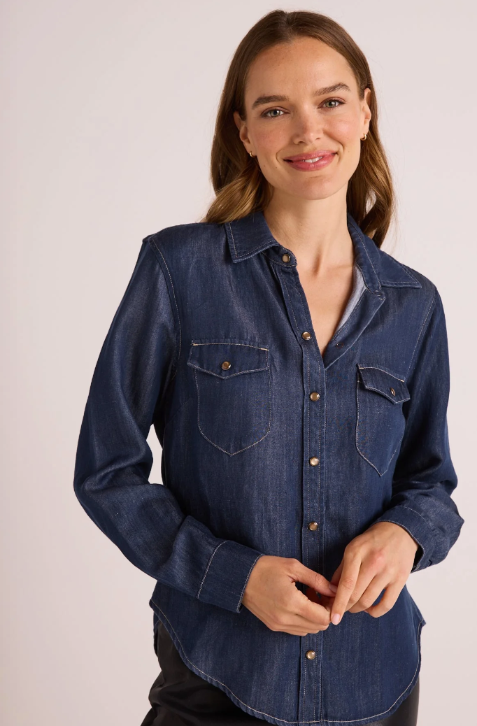 Western Shirt in Dark Denim