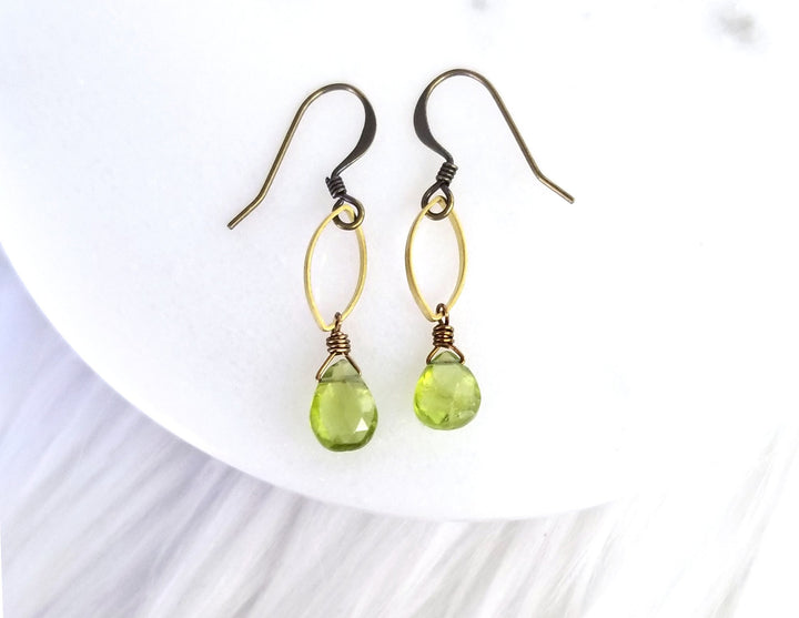 Peridot Dainty Marquis Earrings