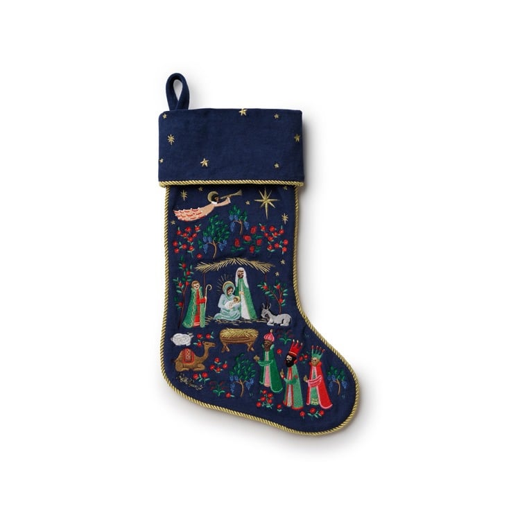Nativity Embroidered Stocking