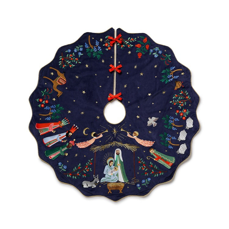 Nativity Embroidered Tree Skirt