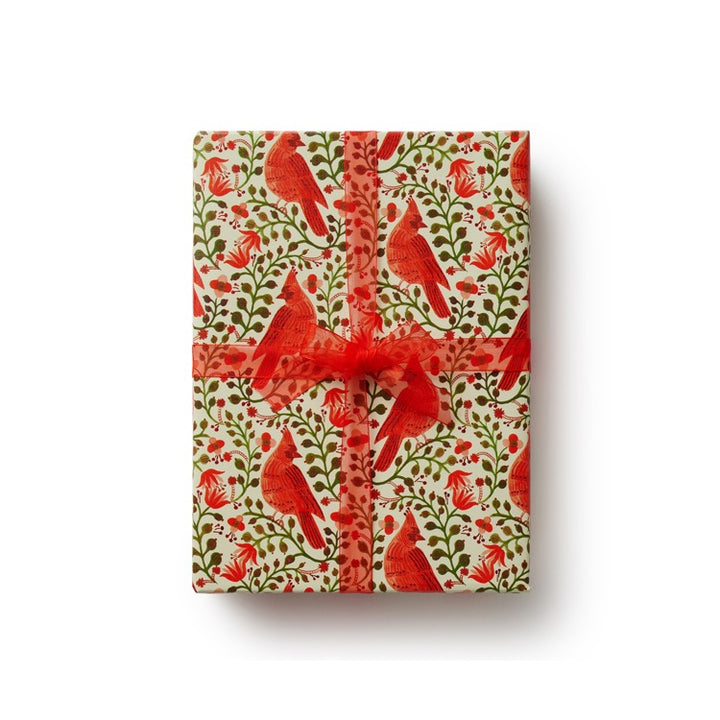Christmas Cardinals Continuous Wrapping Roll