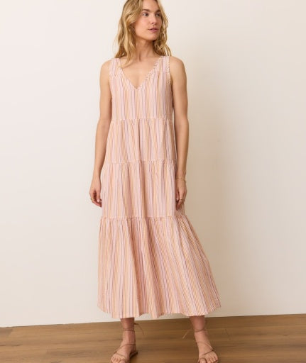 Corinne Maxi Dress in Sunset Stripe